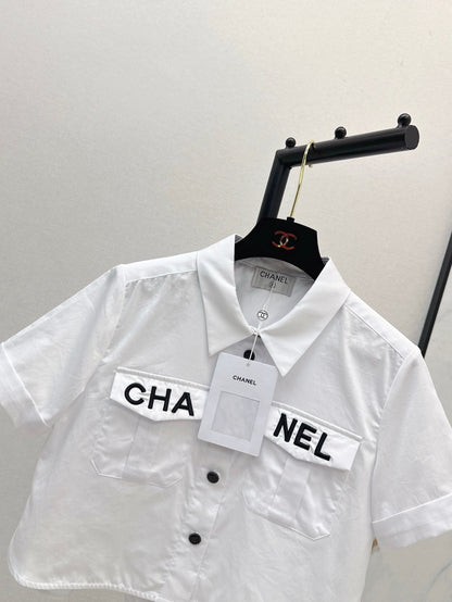 Ch 25ss embroidered crop shirt