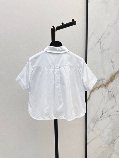 Ch 25ss embroidered crop shirt