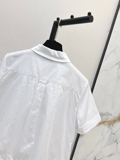 Ch 25ss embroidered crop shirt