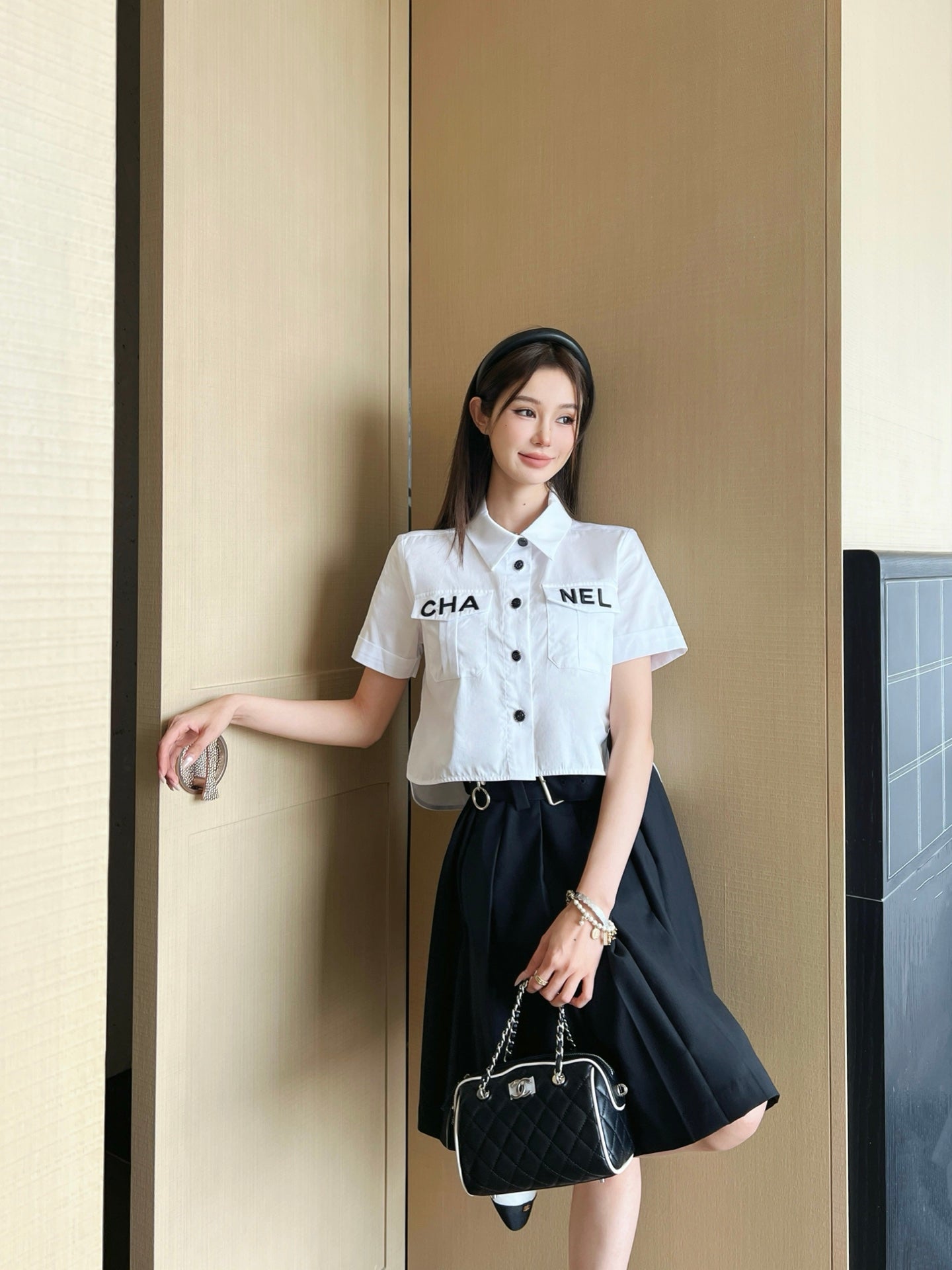 Ch 25ss embroidered crop shirt