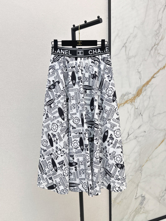 Chan 25ss print skirt