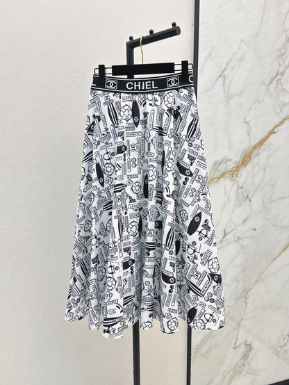 Chan 25ss print skirt