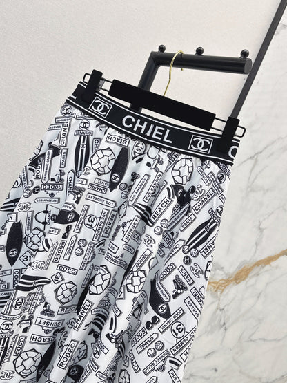 Chan 25ss print skirt