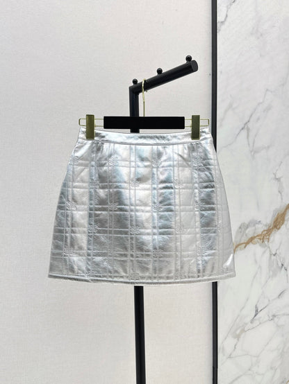 Chan 25ss leather skirt