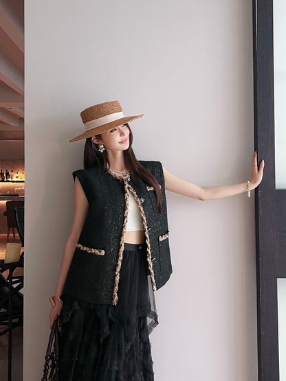 Chan 25ss woven vest