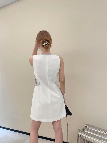Chan 25ss rhinestone dress