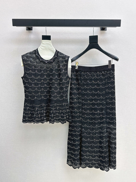 Chan 25ss beaded suit