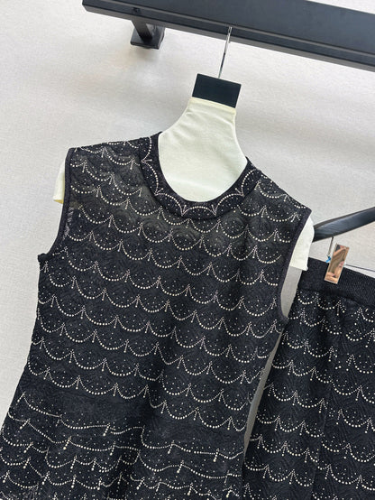 Chan 25ss beaded suit
