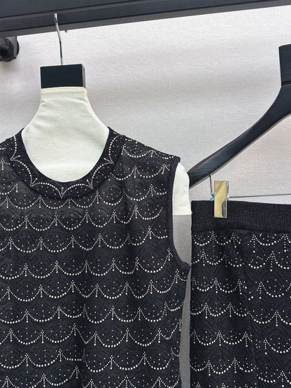 Chan 25ss beaded suit