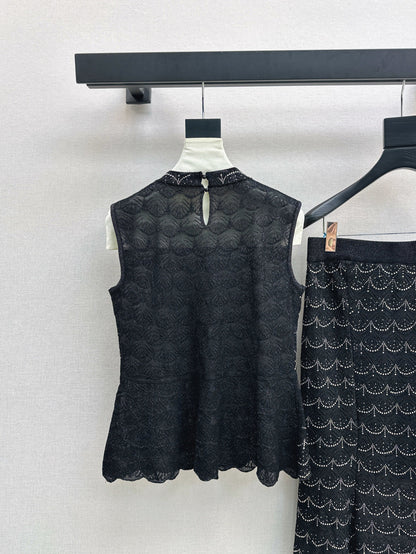 Chan 25ss beaded suit