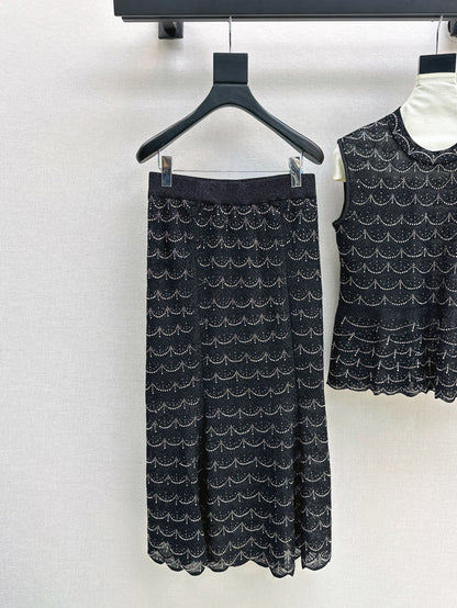 Chan 25ss beaded suit