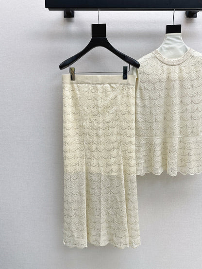 Chan 25ss beaded suit