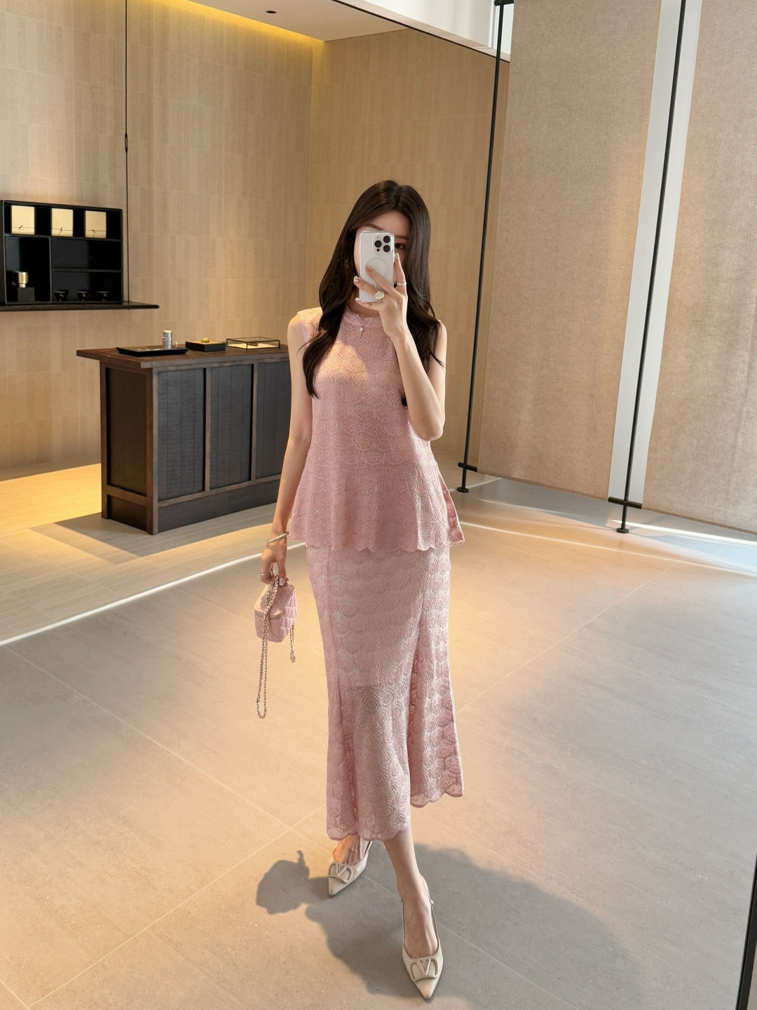 Chan 25ss beaded suit