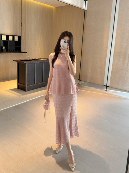 Chan 25ss beaded suit