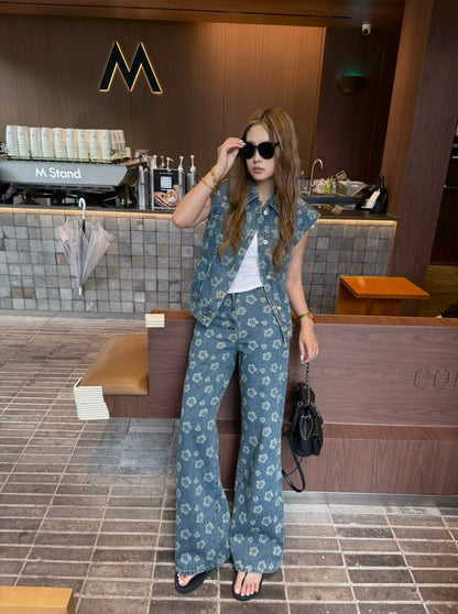 Chan 25fw printe jeans
