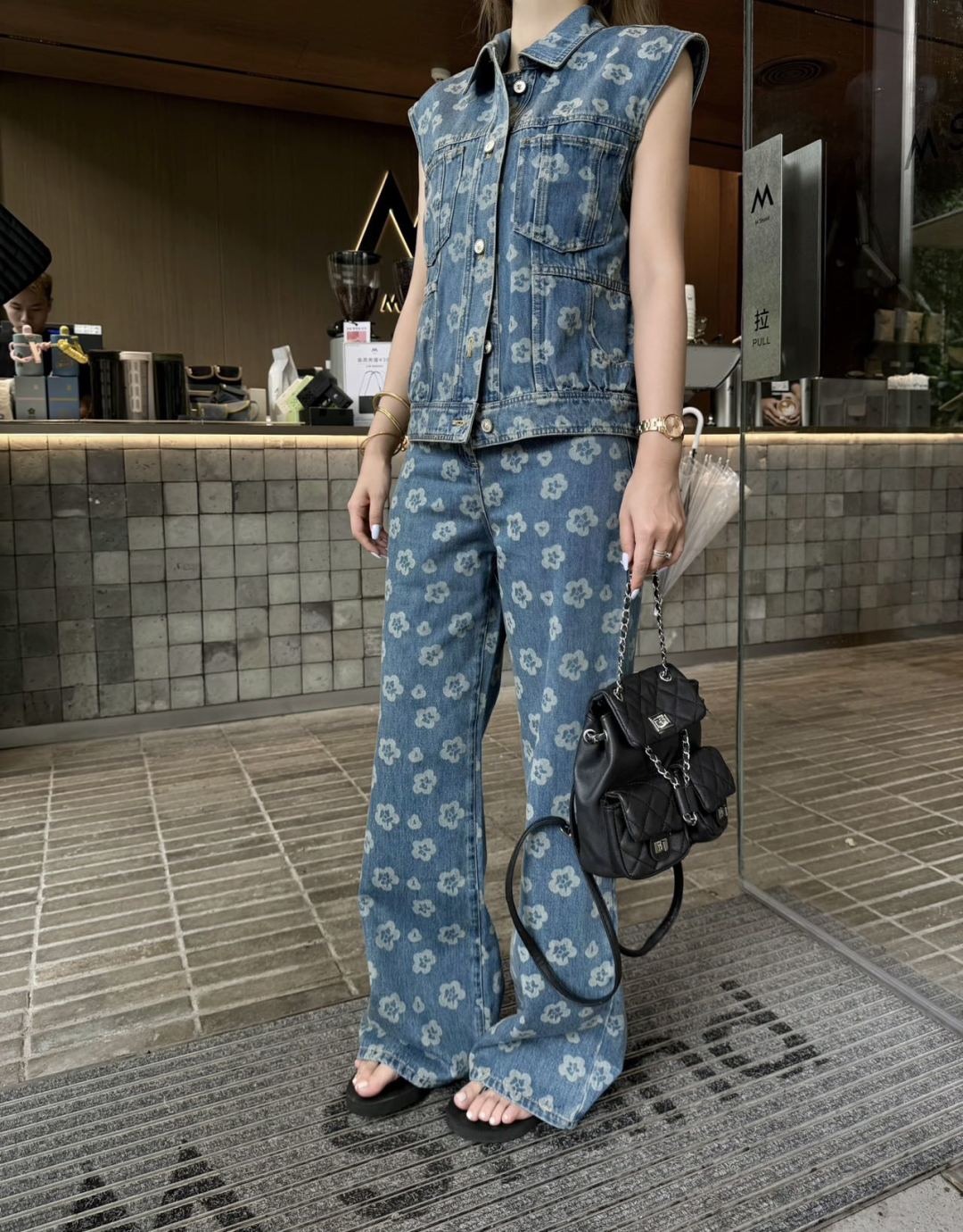 Chan 25fw printe jeans