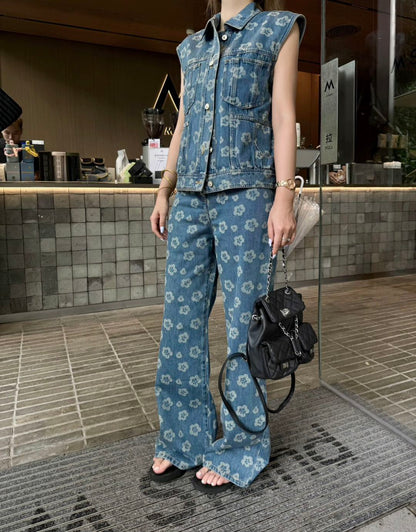 Chan 25fw printe jeans