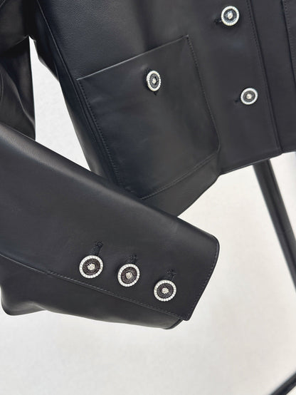 Chan 25fw leather jacket