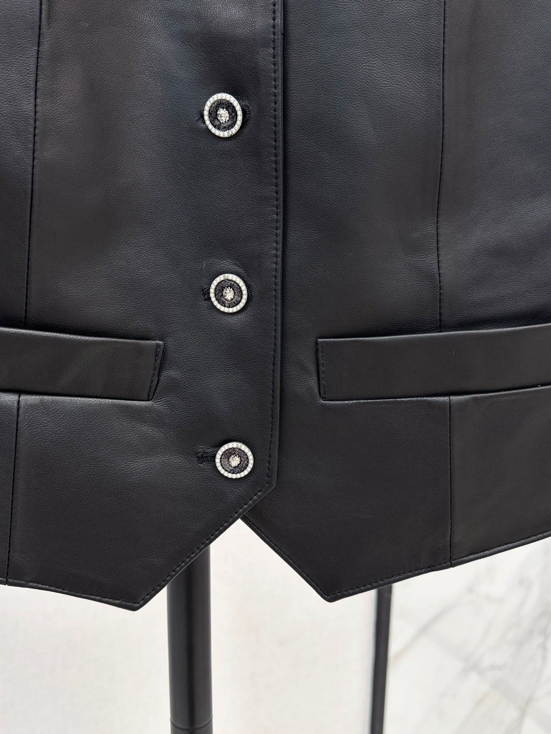 Chan 25fw leather vest