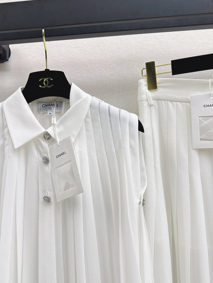 Chan 25ss pleated suit