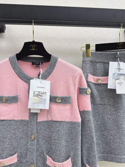 Chan 25fw cashmere knit suit
