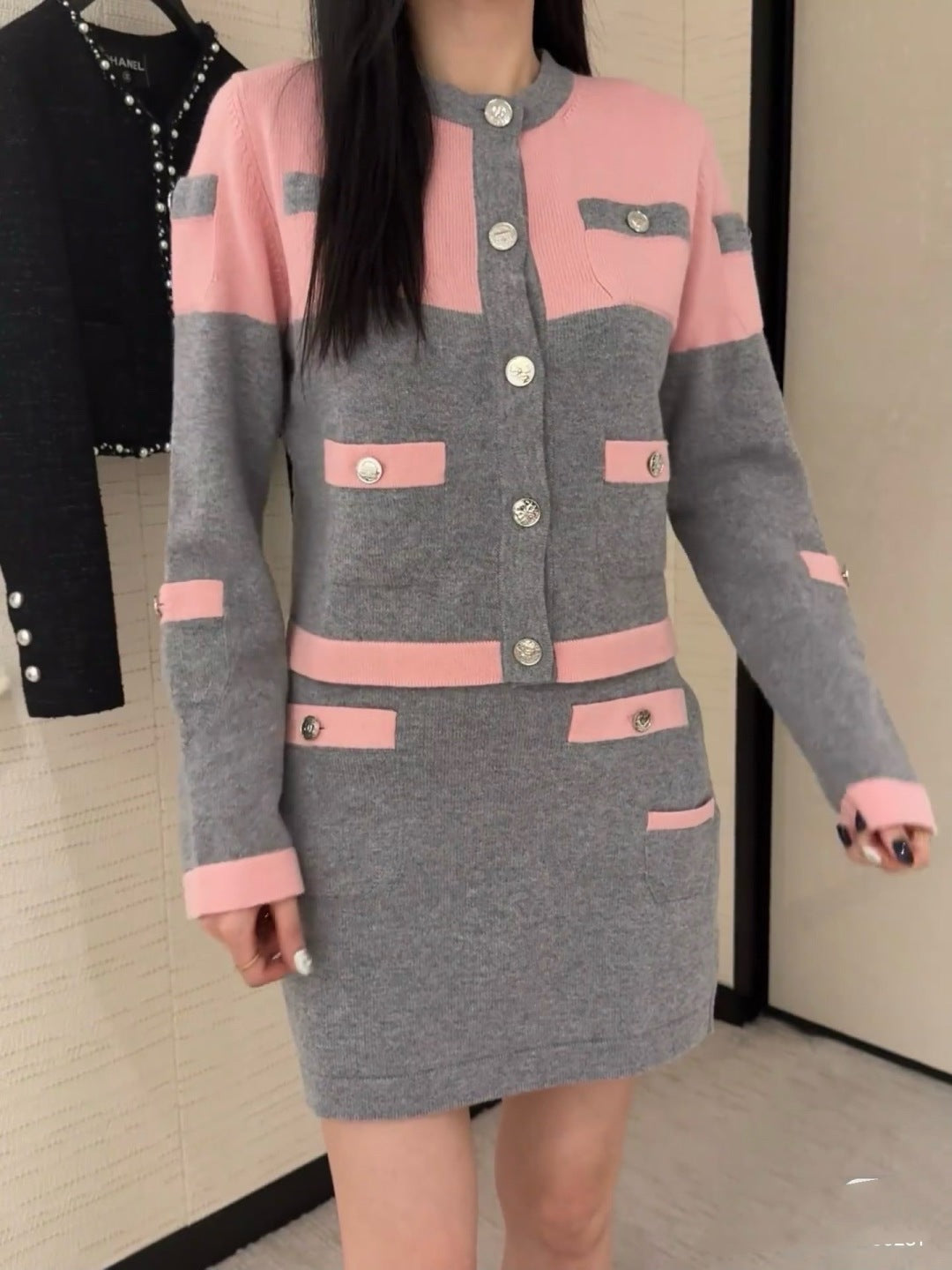 Chan 25fw cashmere knit suit