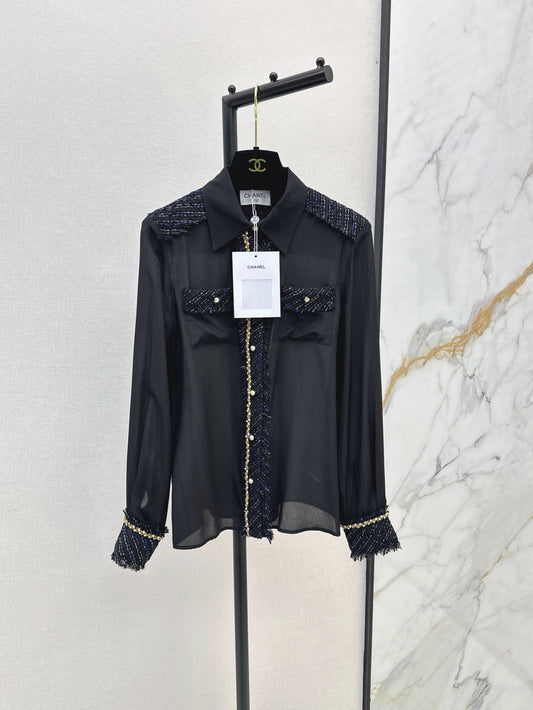 Chan 25fw woven silk shirt