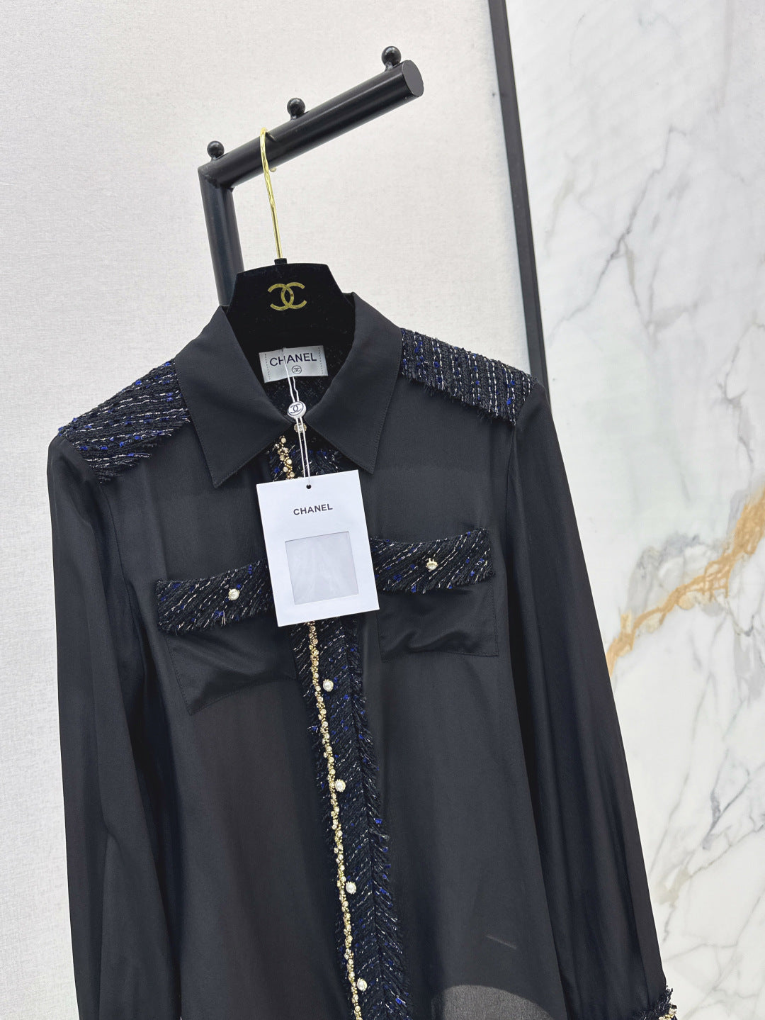 Chan 25fw woven silk shirt