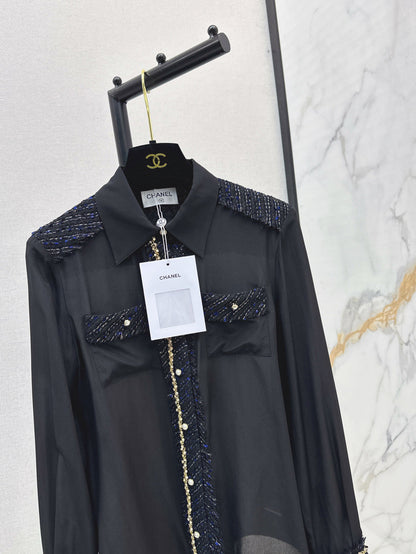 Chan 25fw woven silk shirt