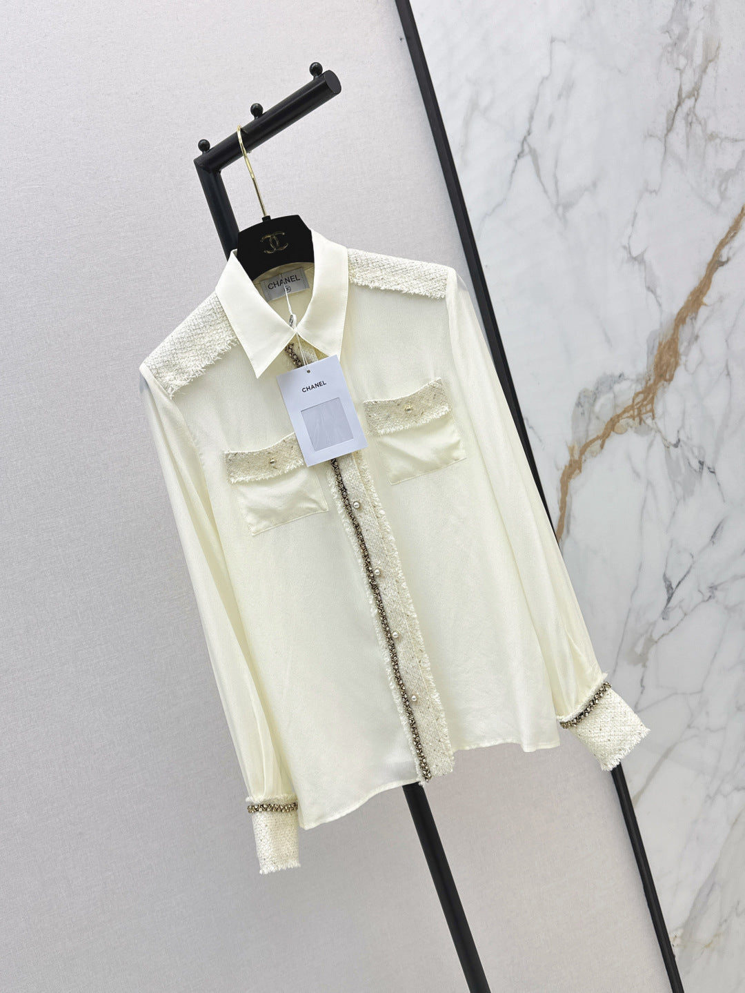 Chan 25fw woven silk shirt