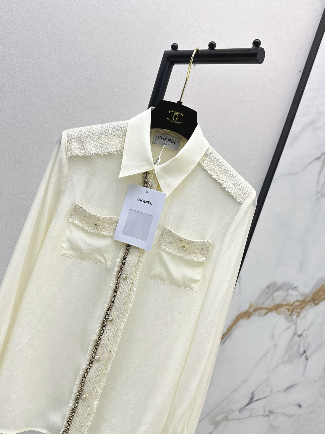 Chan 25fw woven silk shirt
