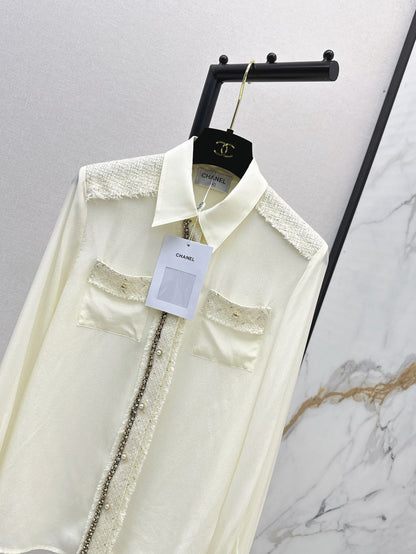 Chan 25fw woven silk shirt