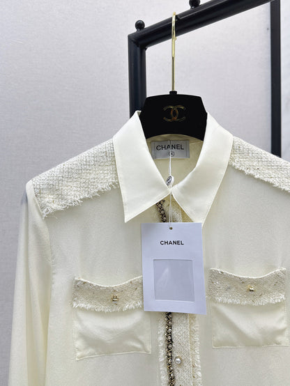 Chan 25fw woven silk shirt
