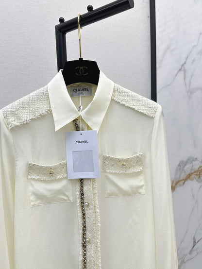 Chan 25fw woven silk shirt