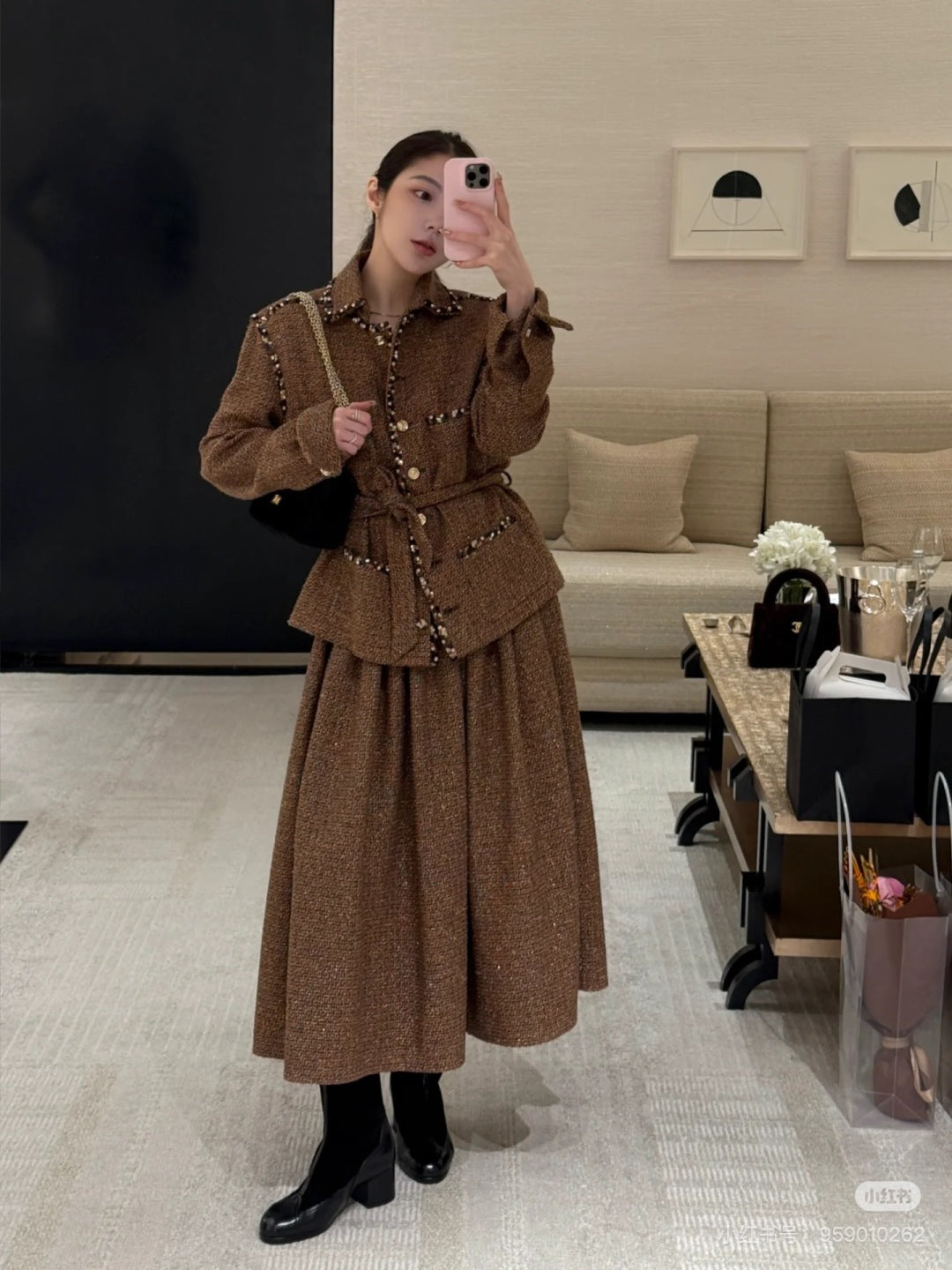 Chan 25fw woven skirt