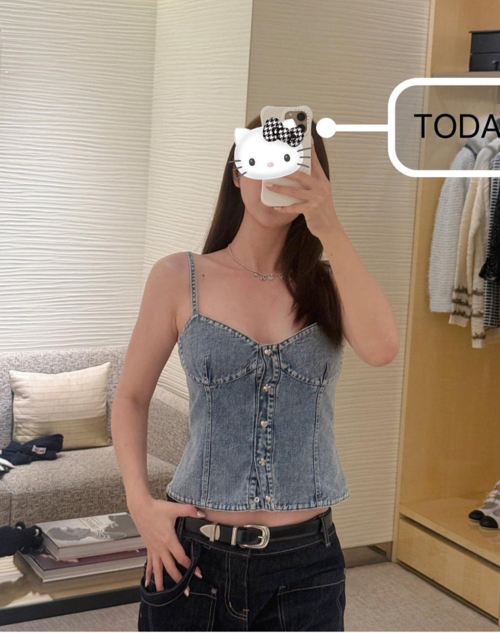 Chan 25fw denim camisole