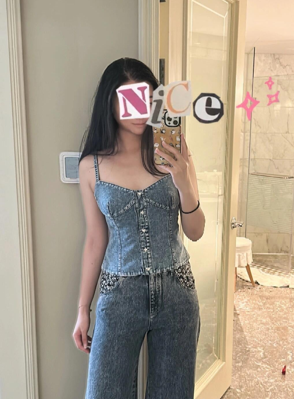 Chan 25fw denim camisole