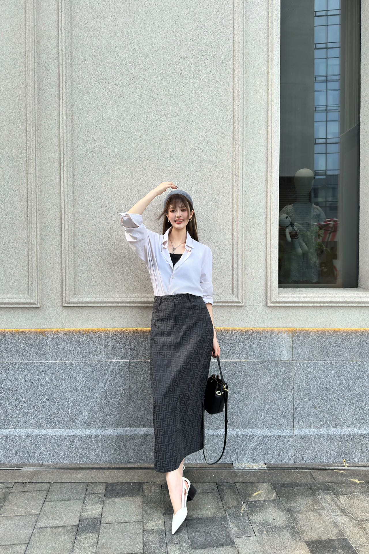 Fen 25fw jacquard skirt