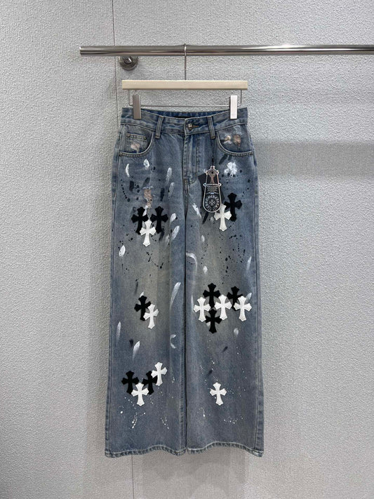 Chro 25fw printed jeans