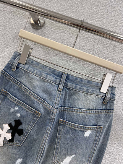Chro 25fw printed jeans
