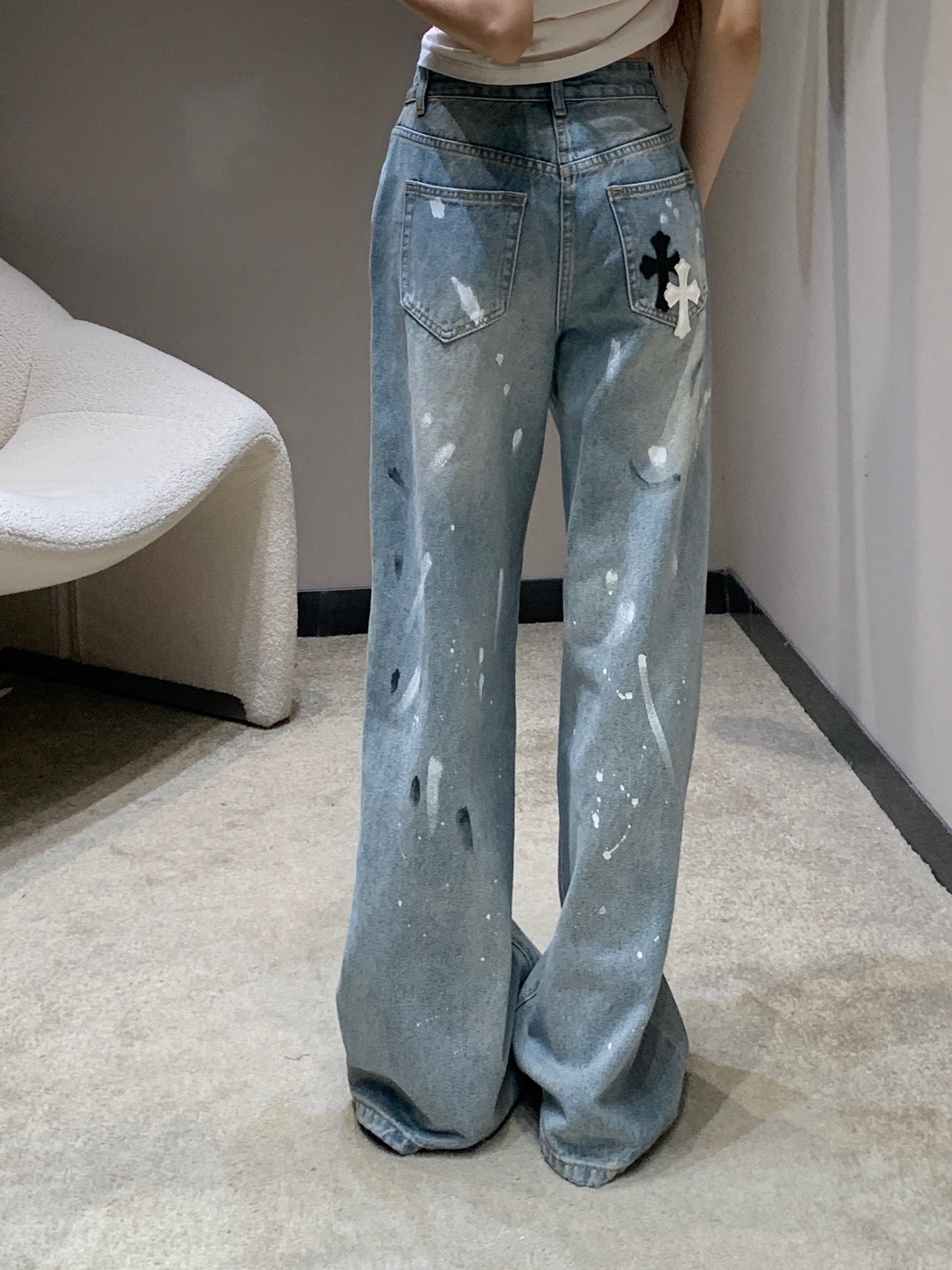 Chro 25fw printed jeans
