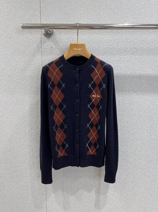 Miu 25fw jacquard cardigan