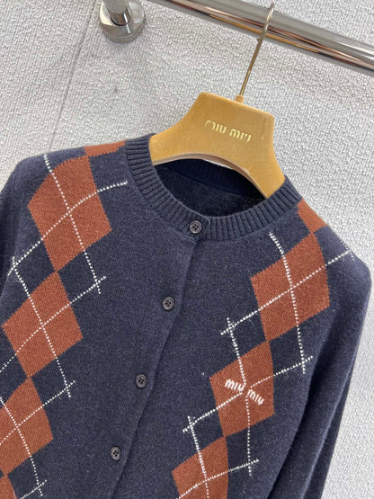 Miu 25fw jacquard cardigan