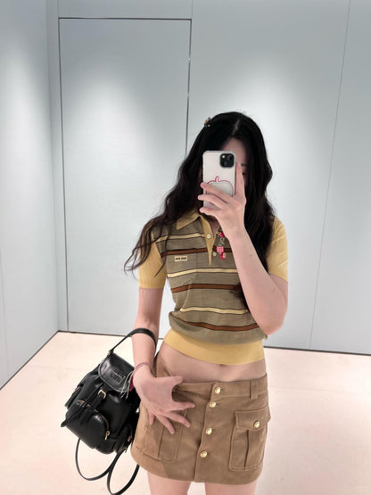 Miu 25fw Knitted T-shirt