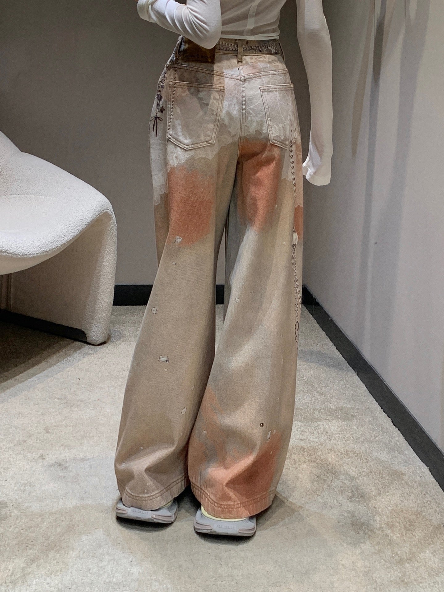 Acne 25fw printed jeans