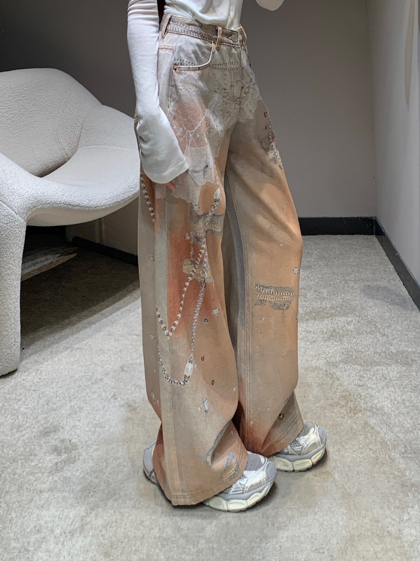 Acne 25fw printed jeans