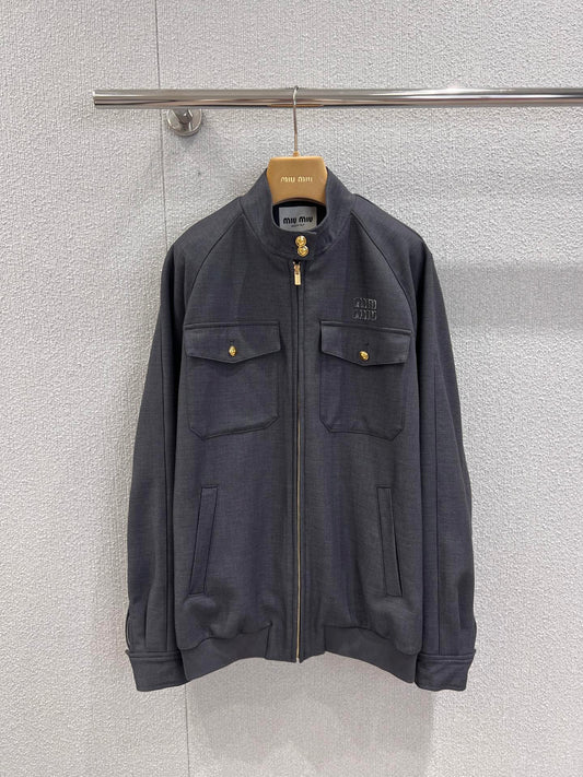 Miu 25fw stand collar jacket