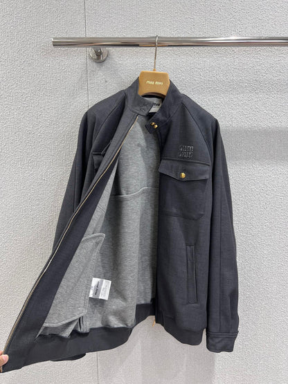 Miu 25fw stand collar jacket