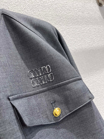 Miu 25fw stand collar jacket