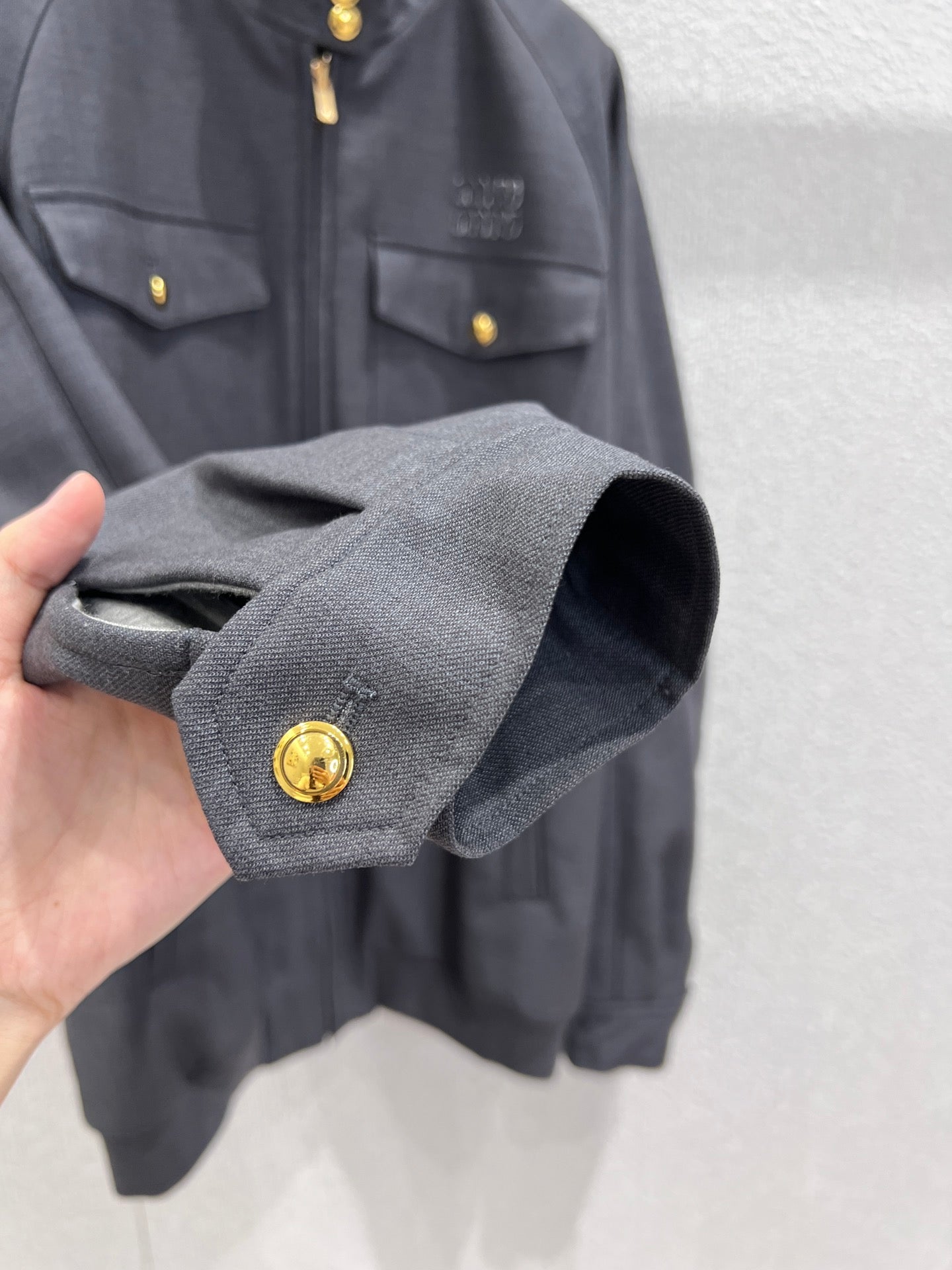 Miu 25fw stand collar jacket